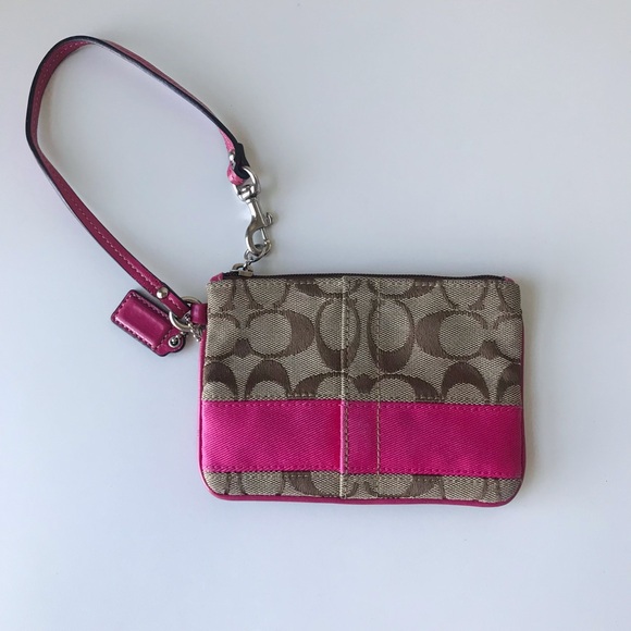 Coach Signature Jacquard Patent Leather Monogram Wristlet, Y2K / Vintage - Picture 3 of 16